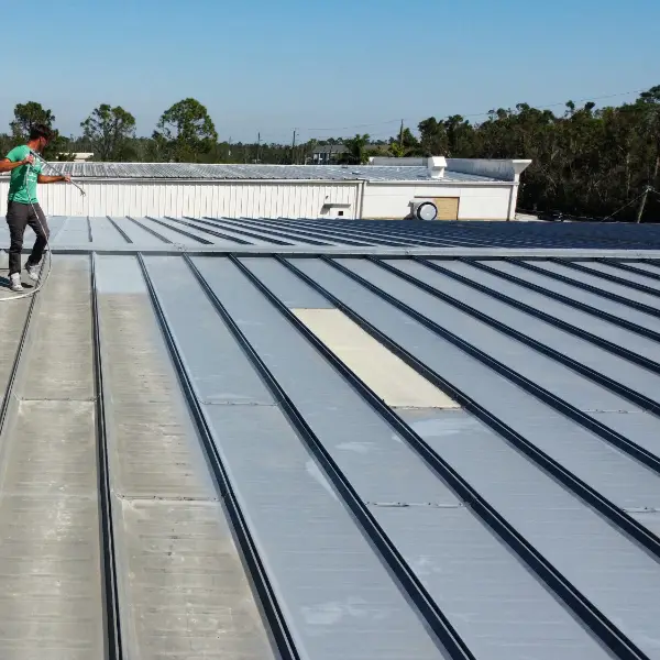Agriculture roofing example being treated