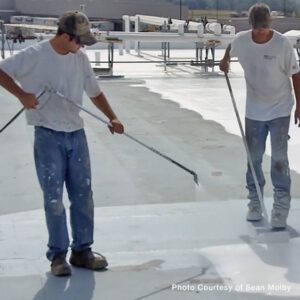 Conklin commercial roofing system being applied by a licensed contractor on a Florida commercial building
