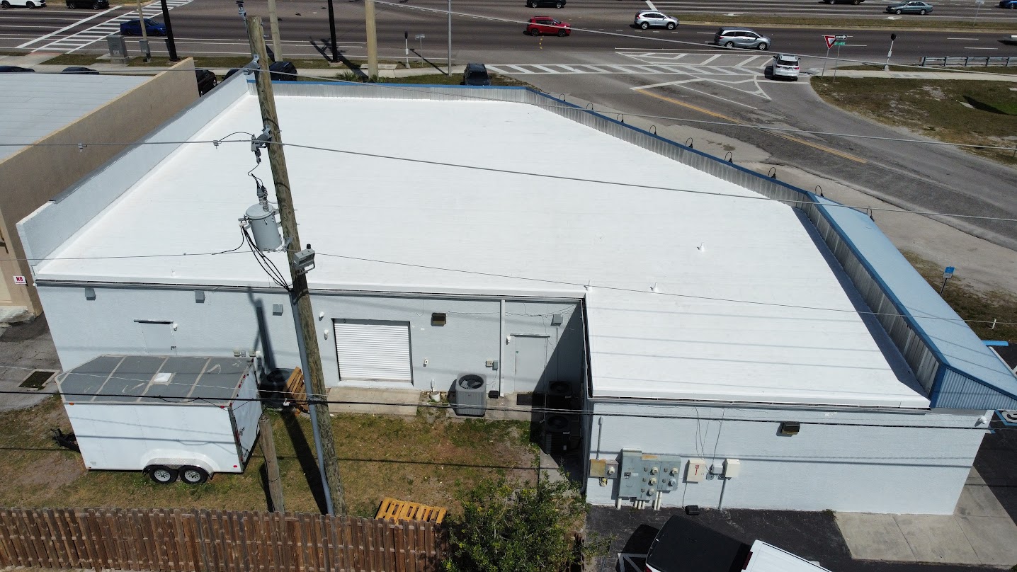 Commercial flat roof in Port Charlotte serviced by Troyer Commercial Roofing